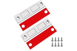SUFUNE 2 Pezzi Calamite per Mobili Chiusura, Potente Chiusura Magnetica per Ante, Ultra Sottili Calamita per Porta Scorrevole Adesiva, con Viti,per Cassetti, Chiudiporta, Armadio, Ante Cucina