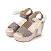 Produktbild Hot SaleSandalen Damen, Sonnena Frauen Casual Damenschuhe Sandalen Keilabsatz Sommer Hohe Plattform Fisch Mund Schuhe Strandschuhe Berufssandale Freizeitschuhe Abendschuhe (Sexy Khaki, 35)