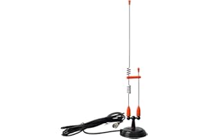 HYS Amateur Radio Antenna 2 m / 70 cm VHF/UHF Strong Magnetic Base Antenna 4 m RG-58 Cable with PL259 Connector MS10 (ORANGE)