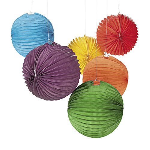 Papierlaternen Lampion Laternen-Set 23cm bunt 6 Stück Palandi®