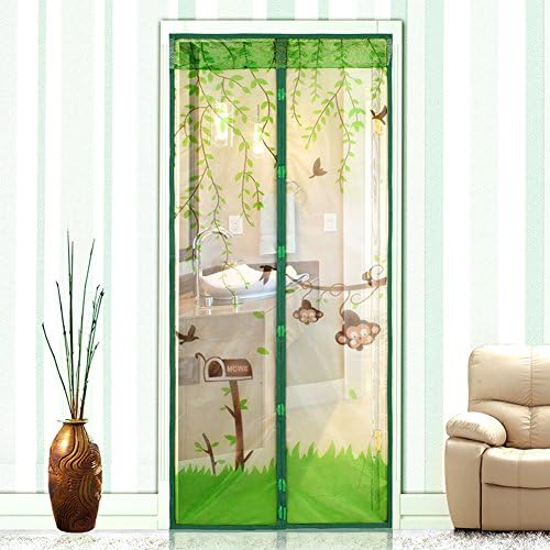 Green Monkey Magnetic Screen Door Full Frame Magic Mesh Net Anti-mosquito Curtain, 100*210cm