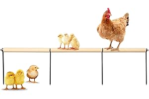 DNOIFNE Extra Lange Hühner-Sitzstange – Kiefernholz‑Stand mit Metall‑Erdspieß, Trainingsplattform für Außenhaltung, Hühnerstall‑Zubehör für Hühner, Küken, große Vögel & Papageien