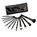 Glow 12 Makeup Brushes Set in Black Crocodile Leather Design Case