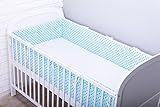 Amilian® Bettumrandung Nest Kopfschutz Nestchen 420x30cm, 360x30cm, 180×30 cm Bettnestchen Baby Kantenschutz Bettausstattung Stern Mint Minimini - 2