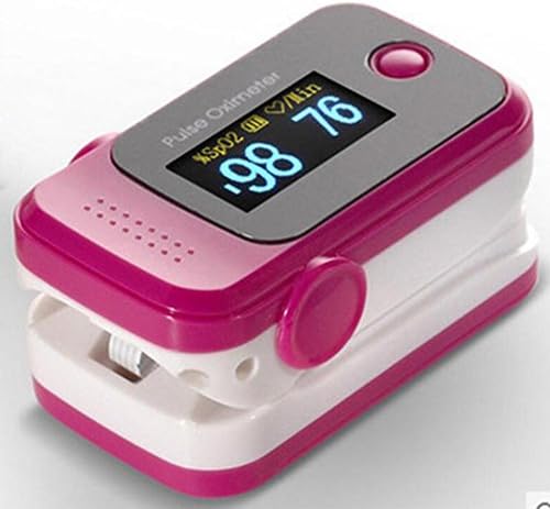 Hmhope Fingertip Pulse Oximeter SpO2 Monitor OLED Two-Color Display Portable 62x32x33mm , Pink