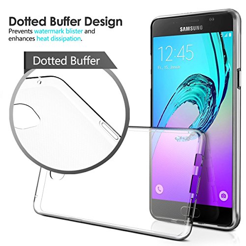Samsung Galaxy A3 2016 A310 Funda  EJBOTH TPU Funda suave Flexible tel  fono protectora espalda Protecci  n integral cubierta transparente cobertura para Samsung Galaxy A3 2016 A310 - Antideslizante Rasgu  o Resistente Impermeable Dise  o de tamp  n de puntos