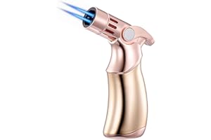 BM LIMITED BML Blow Torch for Cooking Refillable Soldering Torch Safety Lock Adjustable Flame Kitchen Torch for Creme Brulee Desserts Baking DIY Soldering