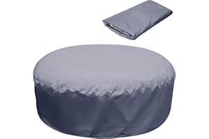 GIONAR 215×70CM Round Hot Tub Cover - 6 Persons Hot Tub Cover - Full Coverage Hot Tub Covers Replacement -UV Resistant, Portable Overall Spa Safety Protector for Outdoor Hot Tubs