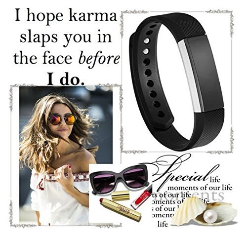 Fitbit Alta Armband, Allezola Sport Fitness Ersatzschweißband Ersatzarmband mit den kostlosen anpassenden Verschluss und verschiedene Farben für Fitbit Alta (ohne Tracker) Small, Large - 6
