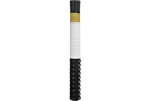 DSC Crest Cricket Bat Grip Color: White/Black Pack of 1 Material: Rubber Better Shock Absorption Enhanced Control Simple Installation Usage for All Players Comfortable Fit