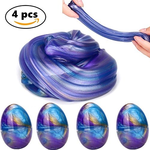 Fluffy Slime,Worsendy Galaxy Fluffy Slime,4 pcs Magic DIY Clay Stress Relief Toy No Borax and Non Toxic Scented For Children and Adults
