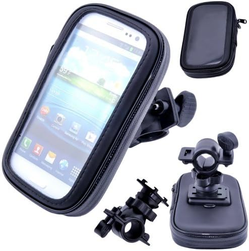 Waterproof Rotating Bicycle Bike Mount Handle Bar Holder Case For Mobile Phones - Sony Ericsson Xperia SP C5303 C5302 C5306 - Black
