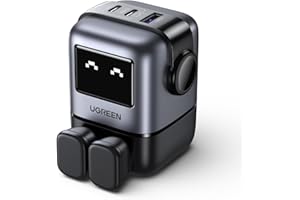 UGREEN Uno Charger 65W USB C Charger Nexode 3-Port GaN Fast Charger Plug Type C Power Adapter Compatible with MacBook Pro, iPhone 17 Pro/Air/17/16/15, Galaxy S24/S23, Pixel 9, Steam Deck, (Black)