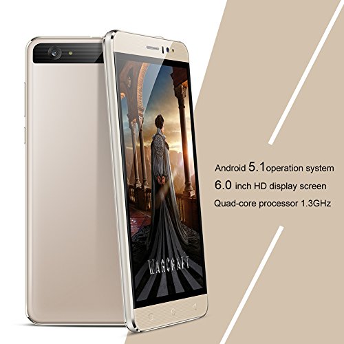 KivorsÂ® Smartphone Kivors k800 Android 5.1 Handy mit 6.0 Zoll IPS Display (960*540) Dual SIM Mobile WCDMA Phone MTK6580 quad Core 1.3 GMHz