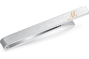 HONEY BEAR 2.12inch Krawattenklammer für Herren und Jungen, mit Initialen-Alphabet, für normale Größe/schmale Krawatte, 5.4cm