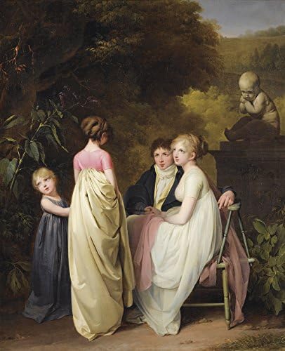 Spiffing Prints Louis Leopold Boilly - Converstation in the Park - Large - Archival Matte - Black Frame