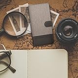 kwmobile Hülle für LG X power 2 - Wallet Case Handy Schutzhülle Kunstleder - Handycover Klapphülle mit Kartenfach und Ständer Grau Schwarz - 