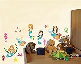 28-teiliges Meerjungfrau und Tiere Wandtattoo Set H2O Mädchen Jungen Kinderzimmer Babyzimmer in 5 Größen (2x16x26cm mehrfarbig) - 3
