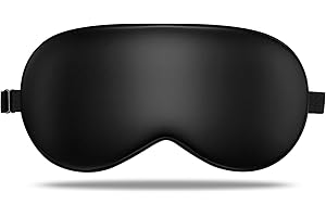 LULUSILK Schlafmaske Seide Verstellbare Schlafmaske Augenmaske Schlafbrille für Damen und Herren, Tiefschwarz