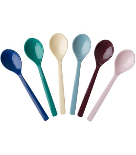 DUEBEL Ensemble De 6 Cuillères à œufs Nacre De Rivière Fait Main De Haute Qualité Cuillère à Caviar Pour Caviar, Oeufs, Crème Glacée, Café (Rose, 9 X 2,3 Cm