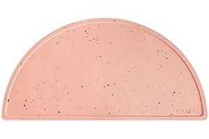 Mushie Silicone Placemat for Kids | Non-Slip Design | Material: Food-Grade Silicone | Easy-to-Clean & Stain Resistant | BPA & Phthalate Free (Powder Pink Confetti)