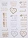 Zhenhui 5 Pcs Hen Party Gold and Silver Tattoo waterproof Temporary Tattoos Hen Night Accessories Decorations