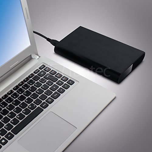 FANTEC DB-ALU3e-6G Externes Festplattengehäuse (für den Einbau einer 8,89 cm (3,5 Zoll) SATA I/II/III Festplatte, unterstützt SATA III 6G Festplatten und USAP, USB 3.0 SUPERSPEED und eSATA Anschluss, Aluminium Gehäuse) schwarz - 6