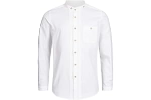 Stockerpoint Trachtenhemd OC-Fredi | Weiss mit Stehkragen| Regular Fit