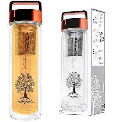 amapodo théières à piston bouteille de thé verre avec tamis à et le couvercle boisson tea maker infuseur infuser double paroi sans BPA