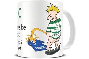 SHAW T-SHIRTS Wee On The Rival's Shirt | Football Fan Rivalry Mugs | Great Funny Gift for a Football Supporter Present Coffee Tea Mug Cup (Celtic V Rangers) WE07