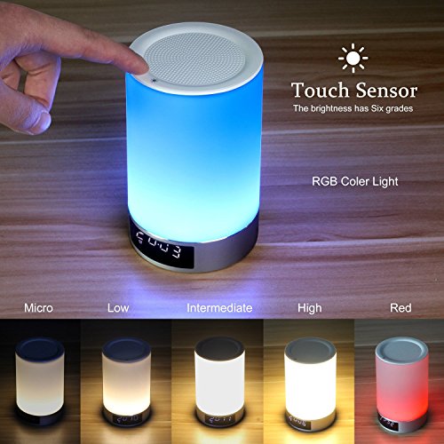 Generic L5 7 Farbe mit Bluetooth Lautsprecher-Alarm-Wecklicht, weiß, 8.8 x 8.8 x 14.1 cm, L5 - 3