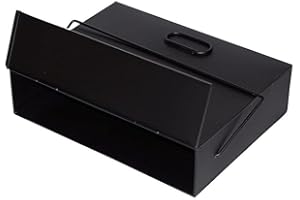 Trendi® Fireside Ash Carrier Metal Hot Tidy Box Container Fireplace Pan Bucket Bin (Galvanised Black)