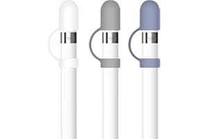 FORYEE 3 PCS Silicone Cap Cover Accessories for Apple Pencil 1st Generation Anti-Drop Rope Compatible Multiple Colors (White,Gray,Blue)