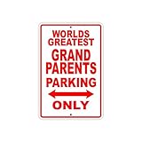 Eugene49Mor World 's Greatest Großeltern Parking Only Schild Geschenk Wand Neuheit Aluminium 20,3 x 30,5 cm