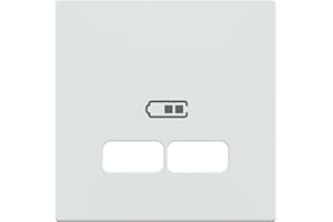 Schneider Electric Merten Zentralplatte für USB Ladestation-Einsatz, System M, IP20, polarweiss glänzend, Artikelnummer MEG4367-0319, 1 Stück