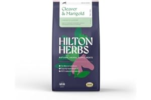 Hilton Herbs Cleavers & Marigold Natural Equine Supplement. 100% Natural Ingredients. Supports Lymphatic & Glandular Health. For Horses with Filled Legs, Feathers or CPL-Prone. 1 kg