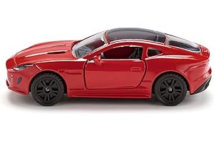 siku 1520, Voiture de Sport Jaguar F-Type R, Métal/plastique, Rouge, Combinable avec les autres modèles siku de la même échelle