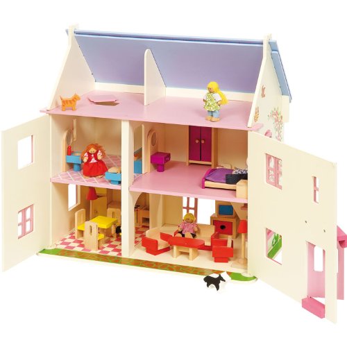 Bigjigs Toys Heritage Playset Rose Cottage - Wooden Doll House