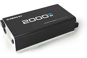 Renogy 2000 W/4000 W, 24 V a 230 V, inversor de corriente sinusoidal puro, convertidor de corriente continua a CA, convertidor con USB y enchufe europeo para electrodomésticos, 24 V, 2 kW, inversor de