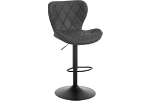 ‎WOLTU WOLTU Barhocker, Barstuhl höhenverstellbar, Drehhocker 360°, Hocker mit Rückenlehne Fußstütze, Bistrostuhl ergonomisch, Kunstleder Metallgestell, für Bar Bistro Kücheninsel, Anthrazit, BH418an-1