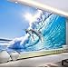 Produktbild 3D Fototapete Ocean World Dolphin Tv Hintergrund Wanddekorationen Wohnzimmer Schlafzimmer Home Decor Wandbild Tapete, 380X260Cm (149,61X102,36 In)