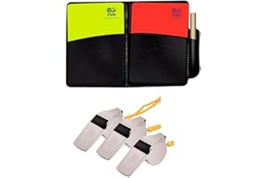 BLUVAST Arbitro Futbol, Arbitro, Tarjetas Arbitro Futbol, Tarjetas de árbitro de fútbol con Tarjetero,Lápiz, Metálico Silbato arbitro Accesorios Futbol para Juegos de Futbol