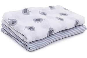 PurFlo Large Muslin Cloths for Baby | Breathable Muslin Squares | Large | Elephant