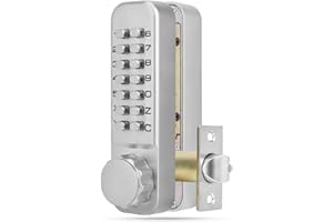 SHARAINN Digital Code Door Lock, Digits MiNi Mechanical Code Lock Double Sided Keyless Door Lock 4-7 Bits Security Password Lock for 30-60mm Indoor Outdoor Door