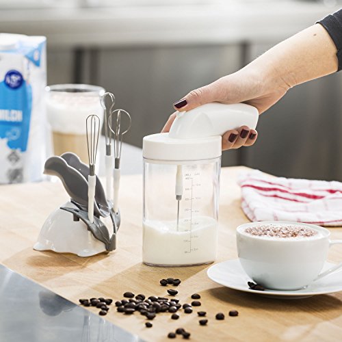 Magic Mini Multi-Mixer mit 4 Aufsätzen Handrührer, Milchaufschäumer, Schneebesen, Handmixer, Quirl, Cocktail-Mixer mit 400ml Rührbecher - 5