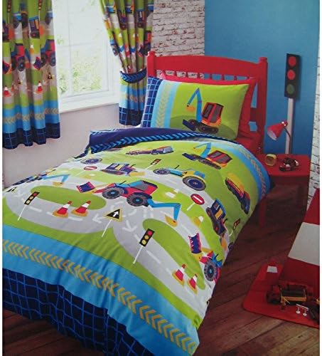 New Diggers Single Duvet and Pillowcase  + FREE Vehicles Small Stickers Pack