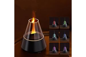 STERNSINN Diffusore di Oli Essenziali 120ml Diffusore di Oli Essenziali con Effetto Fiamma Ultrasuoni Umidificatore Diffusori Oli Profumati Nebulizzator Diffusore di Aromi di Fuoco 7 Tipi di Luci LED con Timer