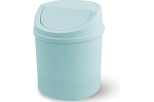 GVIVEJ Mini Poubelle Avec Couvercle, Poubelle De Table, Petite Poubelle En Plastique, Bleu