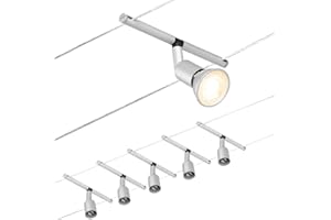 Paulmann Sistema de Cableado Spot Salt, Corduo, Corriente Continua, Máx. 5x10 W, Bombilla Tipo GU5,3, Sistema de Cableado, Bombilla No Incluida, Cable de Plástico, Color Cromado Mate, 94442