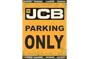 SIGNS-UNIQUE JCB Parking Only small steel sign 200mm x 150mm